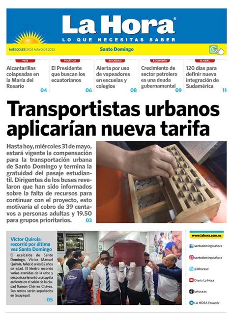 Santo Domingo 31 De Mayo 2023 Diario La Hora