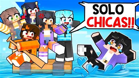 1 CHICO Vs 5 CHICAS En UNA BALSA En MINECRAFT RETO CHICAS Vs