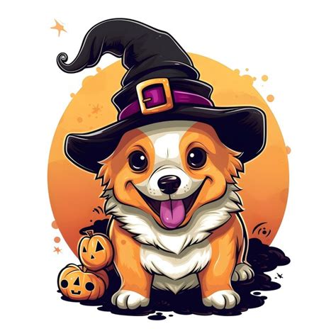 Premium AI Image | Portrait of a Corgi themed as Halloween on white ...