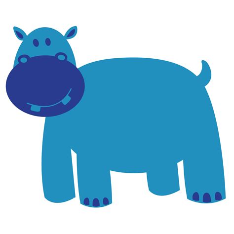 Cartoon Blue Hippo Free Image Download