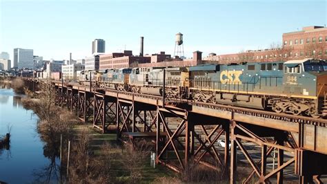 Railfanning In Richmond VA CSX Trains And The James River December