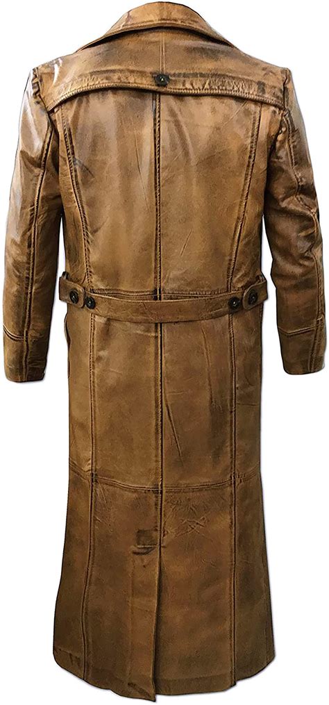 Leather Trench Coat Mens Full Length Leather Duster Coat For Etsy