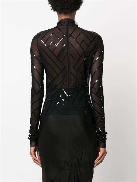 Rick Owens Lilies Sequin Embellished Mesh Jacket Farfetch