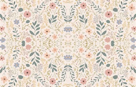 Premium Vector | Floral seamless fabric pattern in pastel tone abstract ...