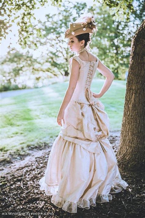 Alternative Wedding Dress Unique Victorian Bustle Gown Cream Etsy Steampunk Wedding Dress