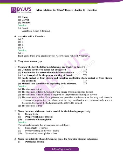 Selina Solutions Class 9 Concise Biology Chapter 10 Nutrition Download Free Pdf