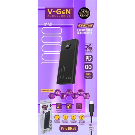 Jual Powerbank V GeN Rescue V10K30 10000mAh Type C Fast Charging