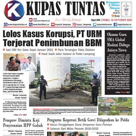 Kupas Tuntas Surat Kabar Harian Kupas Tuntas Edisi Rabu 19 Oktober 2022