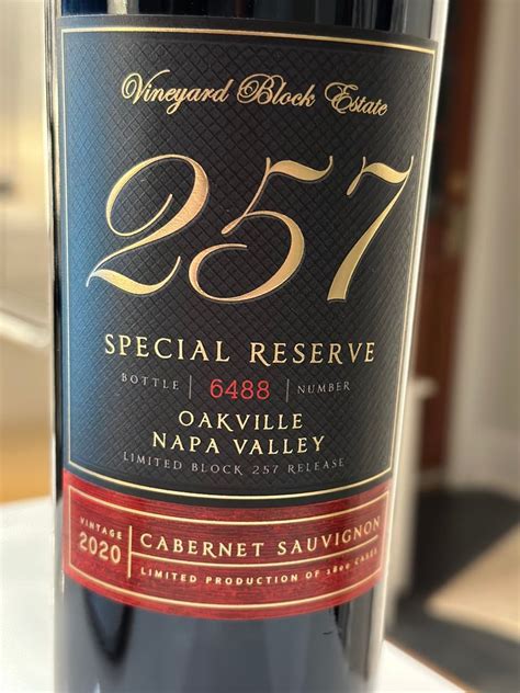 2020 Vineyard Block Estate Cabernet Sauvignon Block 257 Special Reserve