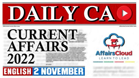 Current Affairs 2 November 2022 English By Vikas Affairscloud For