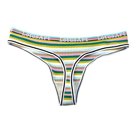 YDOJG Panties For Women Custom Letter Logo Low Waist Striped Tangas No Show Bikini Custom Thongs