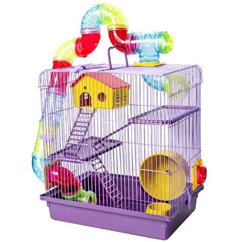 Gaiola Casa Para Hamster Roedores Andares Tubo Super Luxo Jel Plast