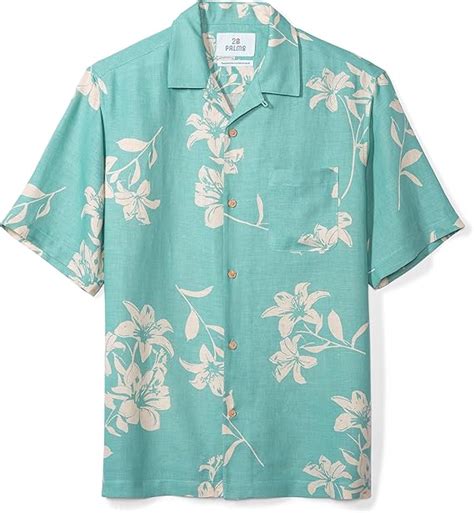 Palms Brand Mens Relaxed Fit Vintage Washed Rayon Tropical