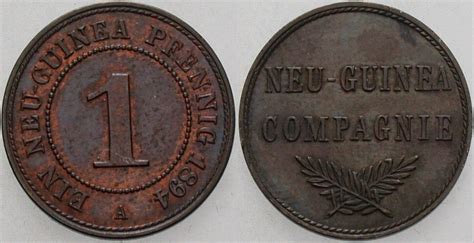 Deutsch Neuguinea Neu Guinea Pfennig A Wilhelm Ii Vorz Glich