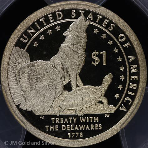 S Proof Sacagawea Native American Dollar Delaware Treaty Pcgs Pr