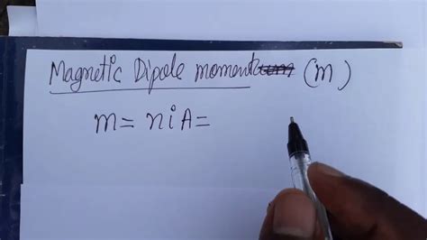 Magnetic Dipole Moments Si Unit And Dimensional Formula Youtube