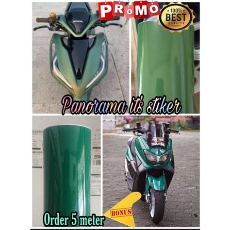 Jual Skotlet Sticker Motor Warna Hijau Tua Glossy Stiker Army Glosy