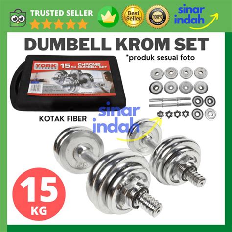 Jual Dumbell 15kg Set Chrome Dambel Dumbbell Dumbel Barbel Barbell