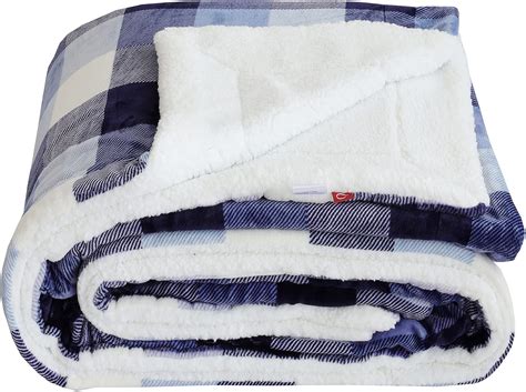 Amazon Sochow Buffalo Plaid Sherpa Fleece Throw Blanket Double