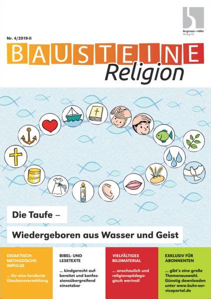 Taufe Wiedergeboren aus Wasser und Geist Arbeitsblätter Online