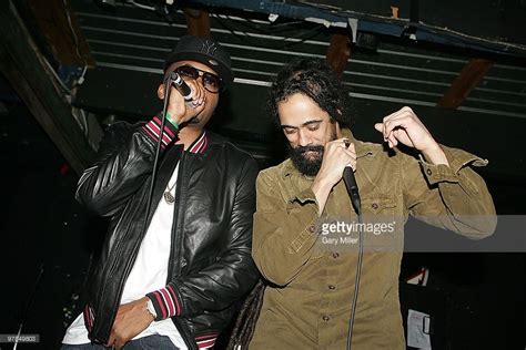 Vocalists Nas (L) and Damian Marley perform in concert at Emo's during ...