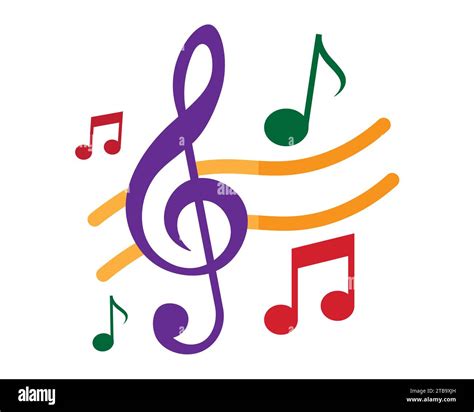 Colourful Music Notes Quaver Beam Note Treble Clef In Music Track