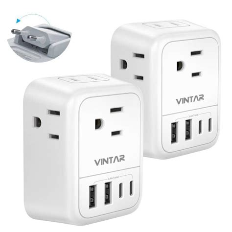 Vintar Pack Universal World Adaptor Foldable European Travel Plug