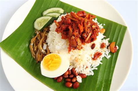 Traditional Malaysia Coconut Rice Nasi Lemak Stock Photo Image Of