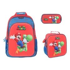 Kit Mochila Lonchera Y Lapicera Super Mario Primaria Rm70 Mebuscar México