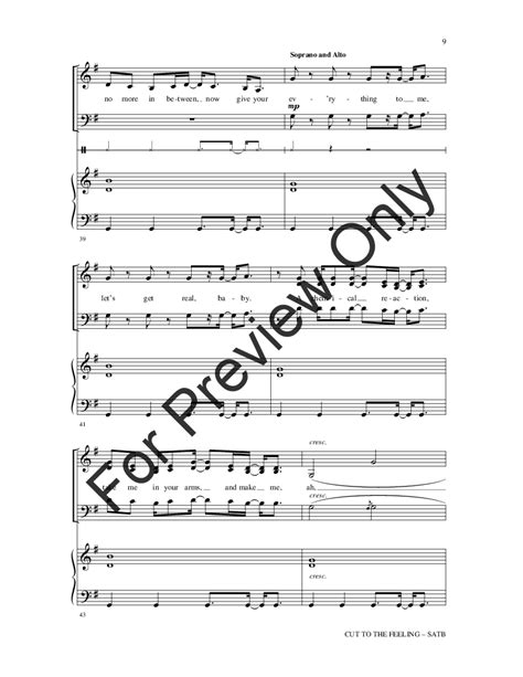 Cut to the Feeling (SATB ) arr. Lisa DeSpain| J.W. Pepper Sheet Music