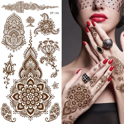 Supperb Temporary Tattoos Inspired Henna Mehndi Design II - Etsy