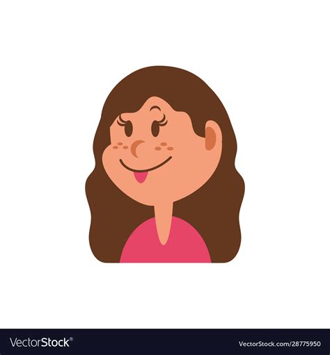 Isolated girl cartoon with brown hair Royalty Free Vector