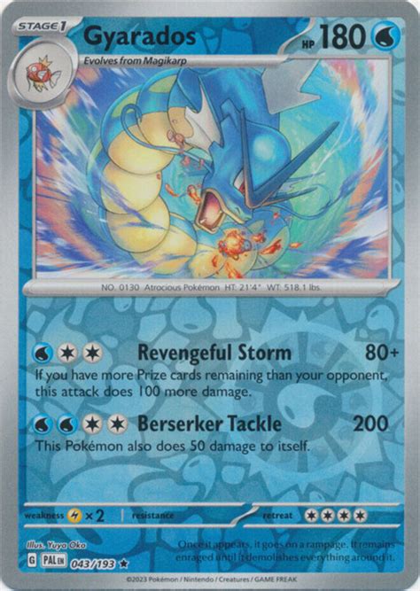 Pokemon X Gyarados Holo Rare Reverse Holo Near Mint