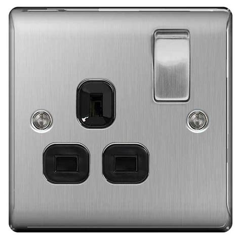 Bg Nexus Brushed Steel Nbs U B A Double Socket With Usbs