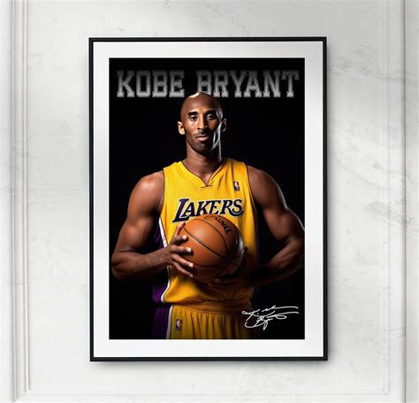 Kobe Bryant Lakers Poster Iconic Basketball Art Print Sports Legend ...