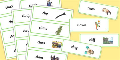 Cl Sound Word Cards Phonics Resource Twinkl