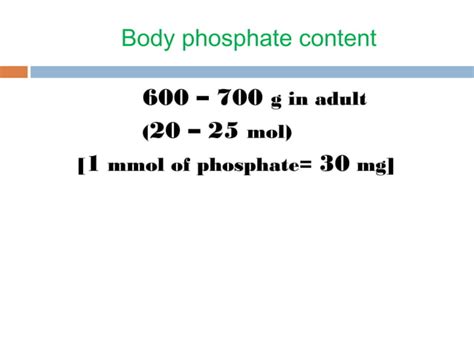 Phosphate Homeostasis Its Related Disorders PPT