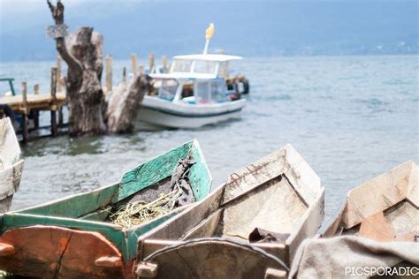 Dugout Canoes Along The Shores Of Lake Atitlan Lake Atitlan Dugout