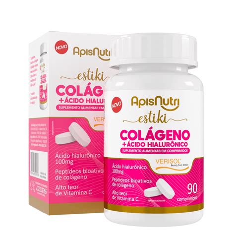 Estiki Colágeno Verisol c Hialurônico 1 100mg 90 Comprimidos ApisNutri