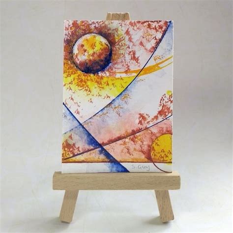 Colourful Abstract Aceo An Original Miniature Painting Miniature