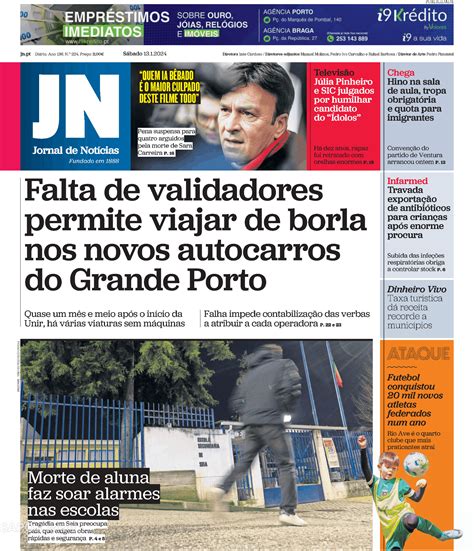 Jornal de Notícias 13 jan 2024 Jornais e Revistas SAPO pt