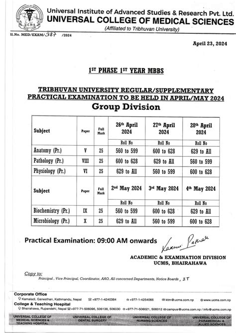 Tu Regular And Supplementary Practical Exam 1st Year 1st Phase Mbbs