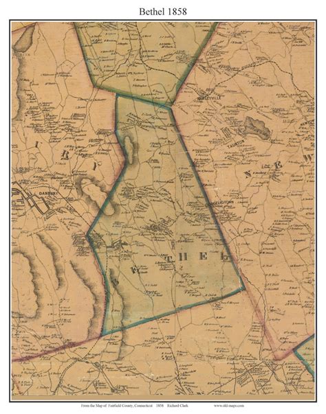 Bethel Connecticut Old Town Map With Homeowner Names Etsy Town