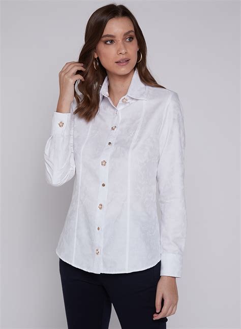 Camisa Dudalina Ml Jacq Mix Es Feminina Camisa