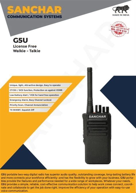 Sanchar G5U Walkie Talkie At Rs 5999 Piece Sanchar Walkie Talkie In