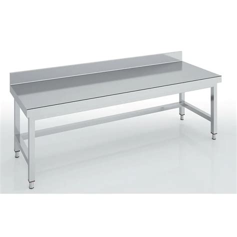 Table soubassement adossée série 700 en inox ERATOS