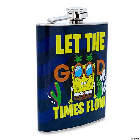 Spongebob Squarepants Mister Good Times Stainless Steel Flask Holds 7 Ounces Oriental Trading