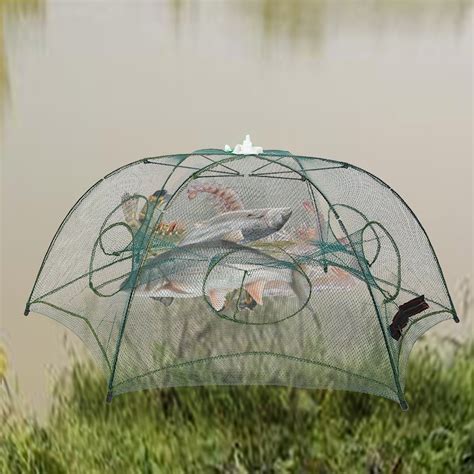 Bubu Ikan Jala Payung Udang 虾蟹笼鱼网地笼 4 8 Holes Fishing Net Cage Nylon