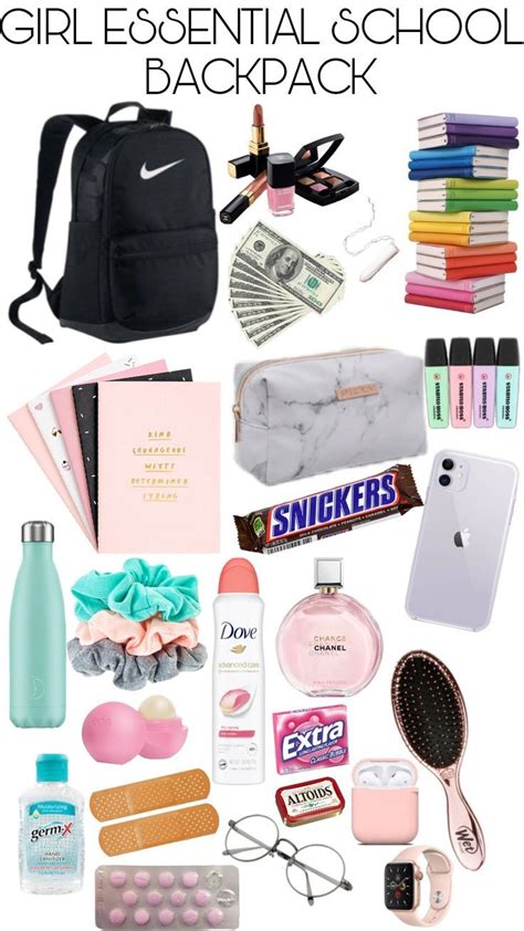 Girl School Essential💅🏻🎒 School Bag Essentials Girl School