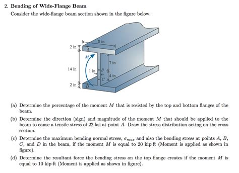 Solved Consider The Wide Flange Beam Section Shown In The